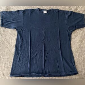 Pluma Heavyweight Cotton Preshrunk Men's Navy Blue Short Sleeve T-Shirt XL